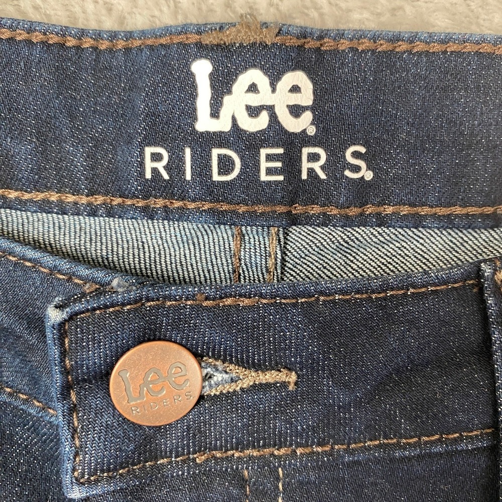 Lee Riders High Rise Bootcut Jeans Women 16 AVG Dark Wash Indigo Blue Denim NWT - Picture 4 of 13